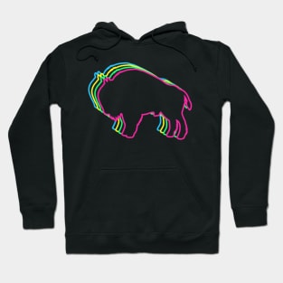 Bison Buffalo 80s Neon Hoodie